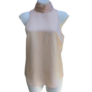 Cinq a Sept Mock Neck Satin Silk Sleeveless Top Size Medium New With Defects